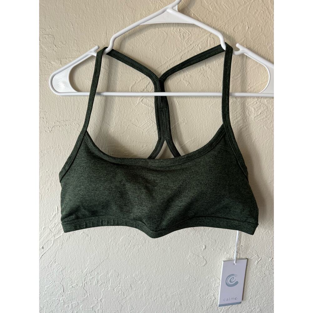 NWT Johnny Was Calme Crossback Sports Bra in Dark Green Size M